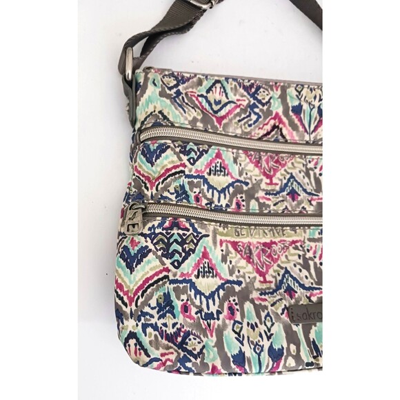 Sakroots Crossbody Artist Circle Printed Nylon Adj Web Strap Lightweight - Picture 3 of 11